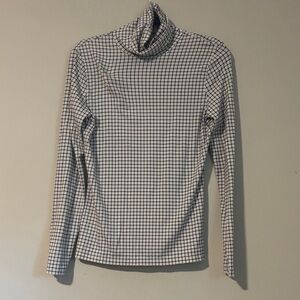 LANDS’ END - Checkered Turtleneck Long Sleeve Top